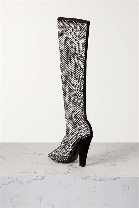 ysl fishnet boots